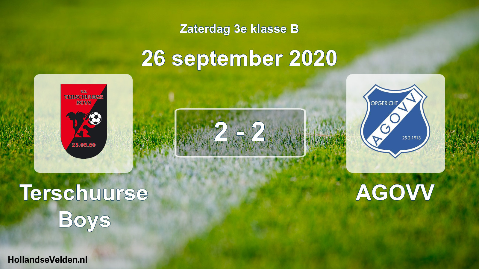 Total number of matches played: Terschuurse Boys - AGOVV 2 - 2 (26 September 2020)