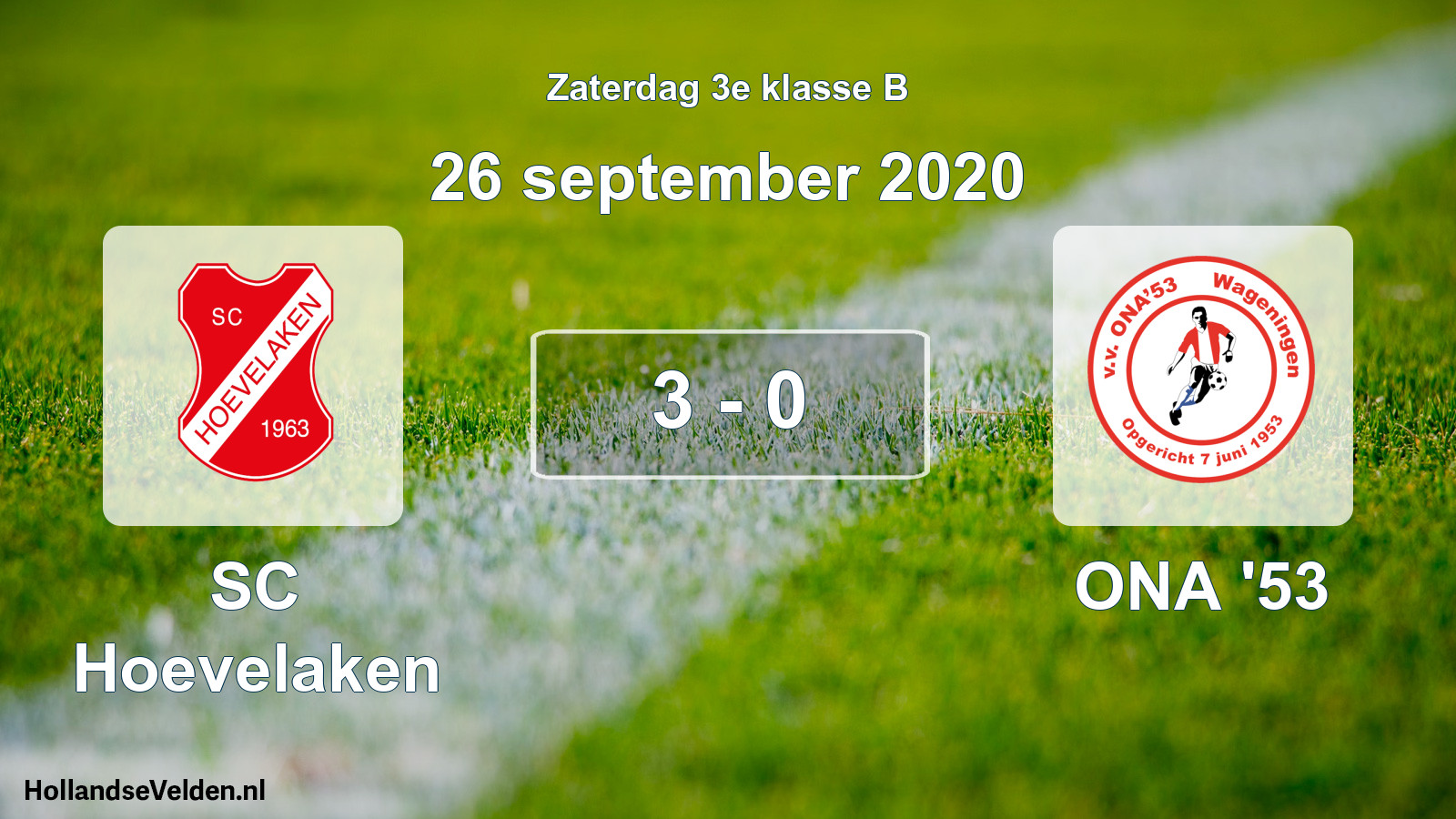 Total number of matches played: SC Hoevelaken - ONA '53 3 - 0 (26 September 2020)