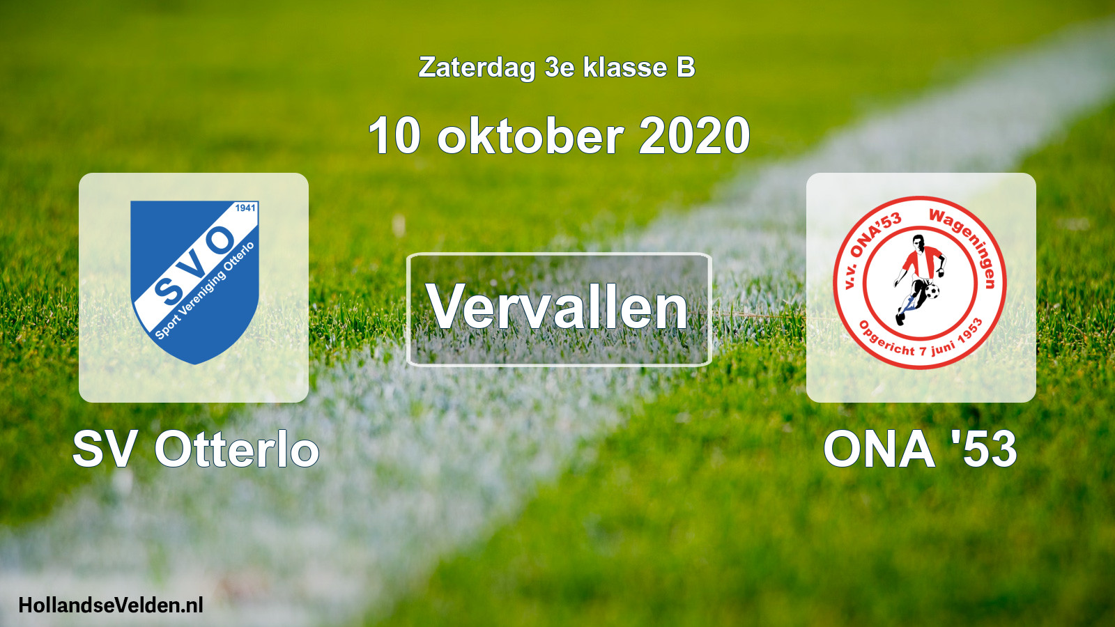 Scheduled Match: SV Otterlo - ONA '53 (10 October 2020)