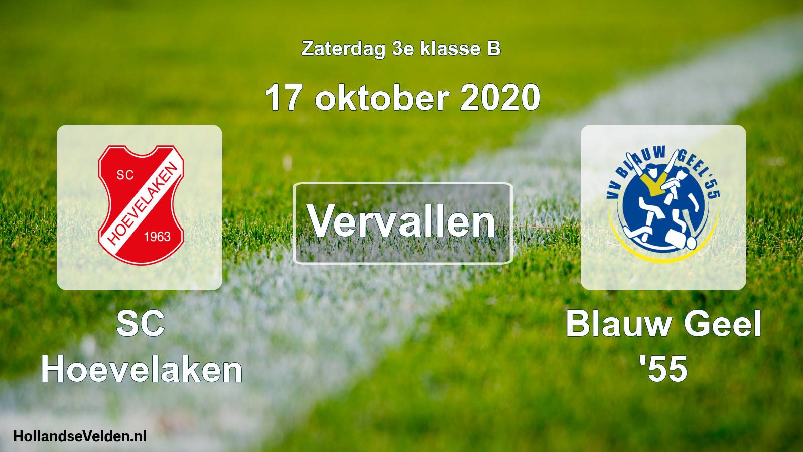 Scheduled Match: SC Hoevelaken - Blauw Geel '55 (17 October 2020)