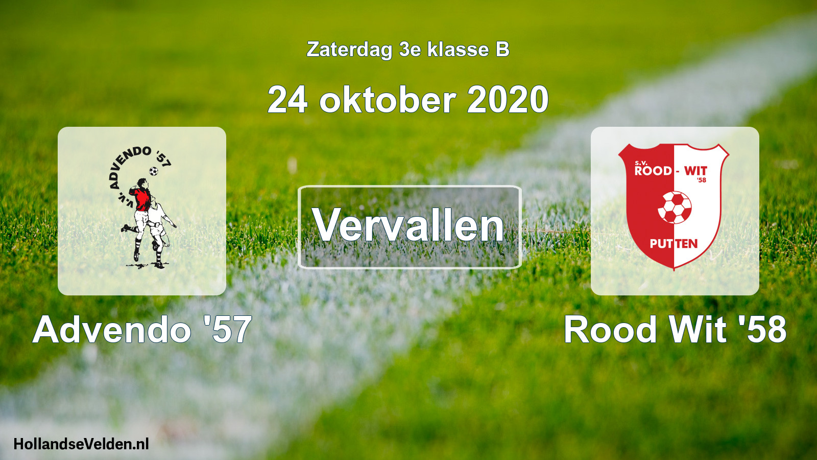 Scheduled Match: Advendo '57 - Rood Wit '58 (24 October 2020)
