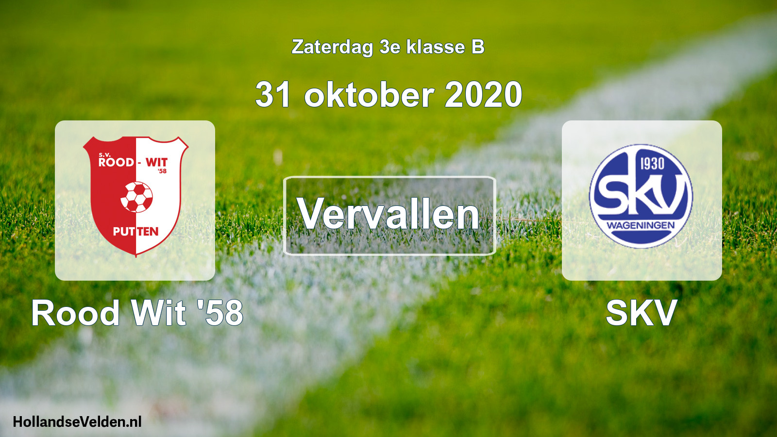 Scheduled Match: Rood Wit '58 - SKV (31 October 2020)
