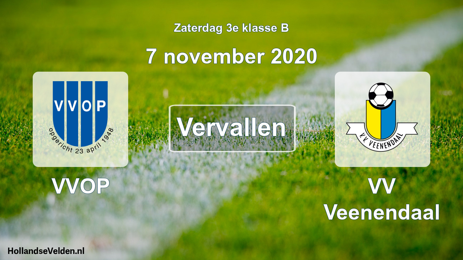 Scheduled Match: VVOP - VV Veenendaal (7 November 2020)