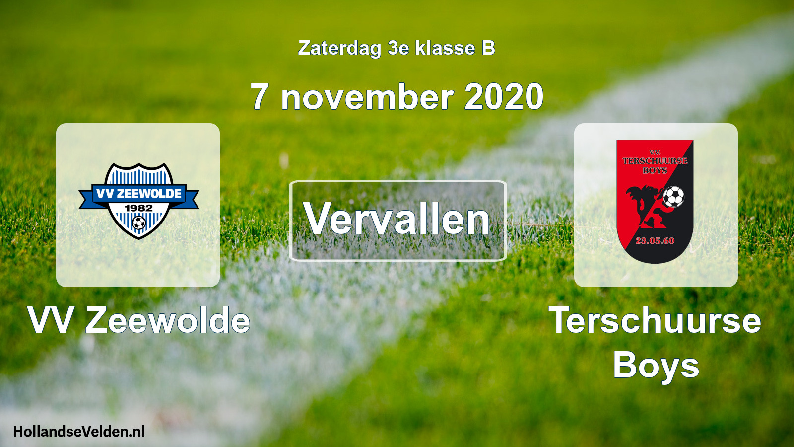 Scheduled Match: VV Zeewolde - Terschuurse Boys (7 November 2020)