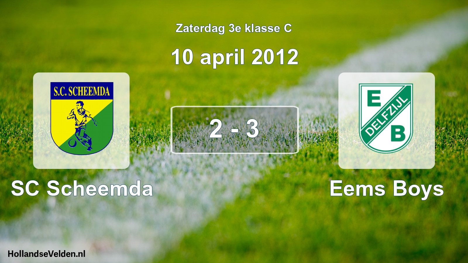 Total number of matches played: SC Scheemda - Eems Boys 2 - 3 (10 April 2012)
