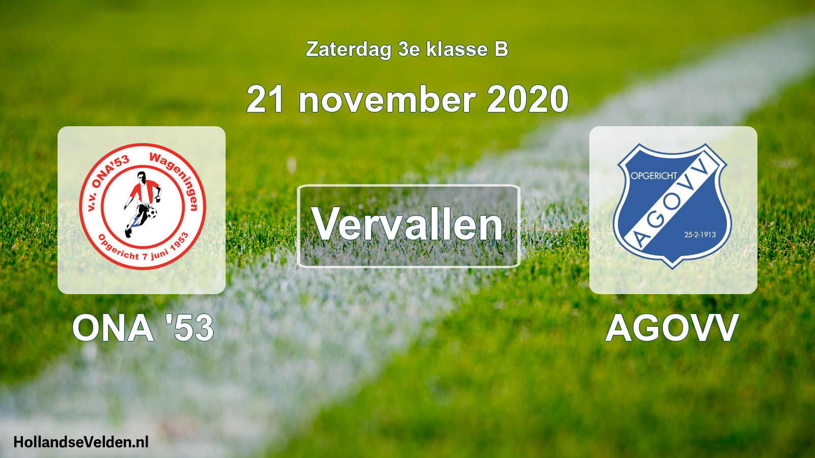 Scheduled Match: ONA '53 - AGOVV (21 November 2020)
