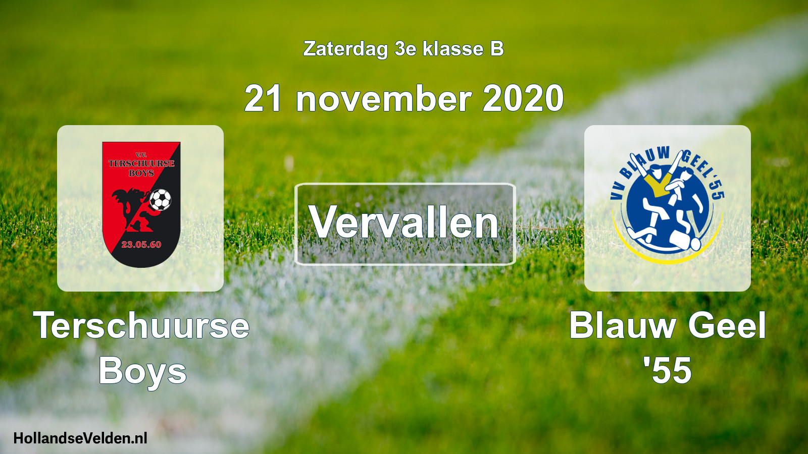 Scheduled Match: Terschuurse Boys - Blauw Geel '55 (21 November 2020)