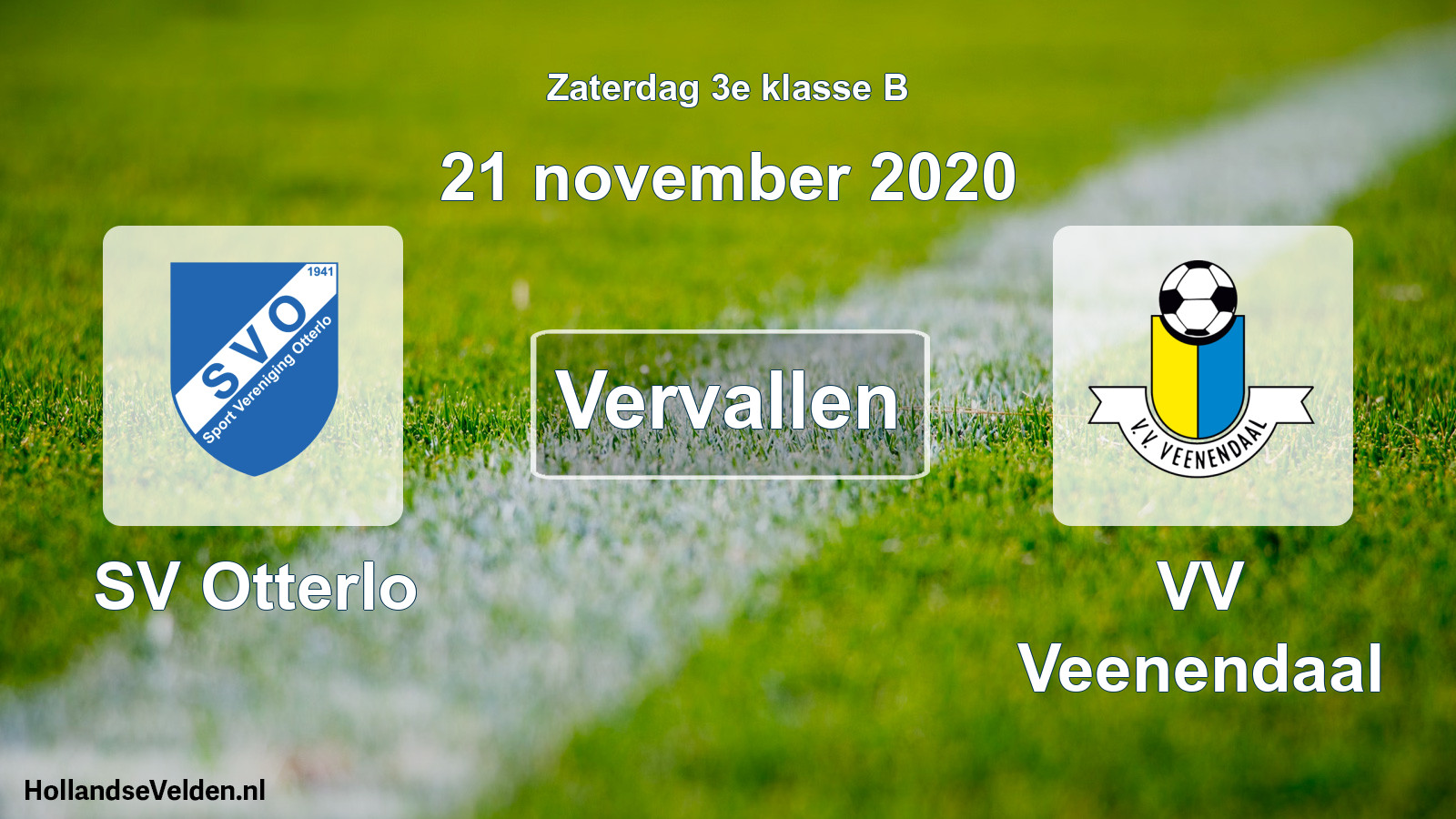 Scheduled Match: SV Otterlo - VV Veenendaal (21 November 2020)