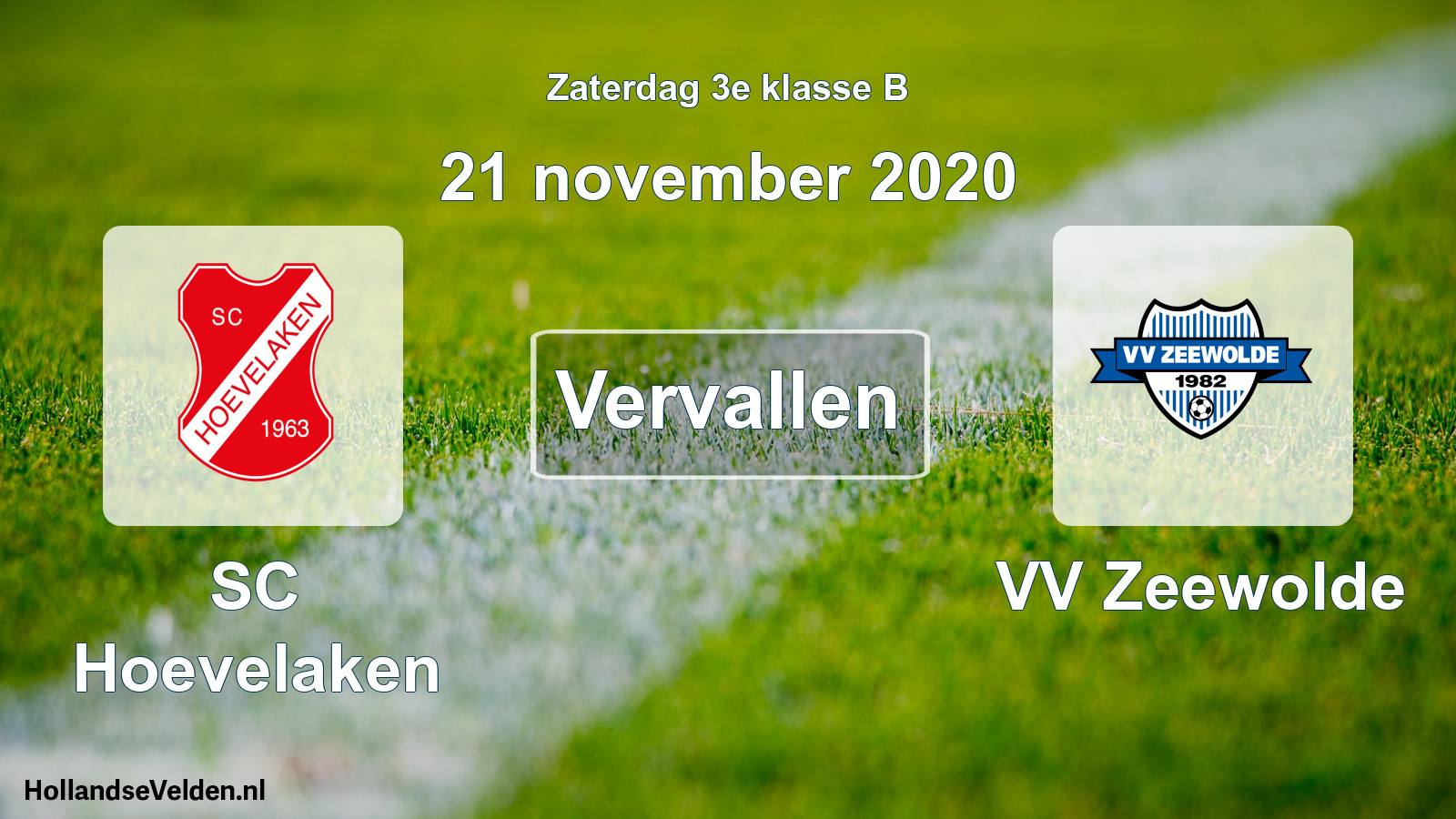 Scheduled Match: SC Hoevelaken - VV Zeewolde (21 November 2020)