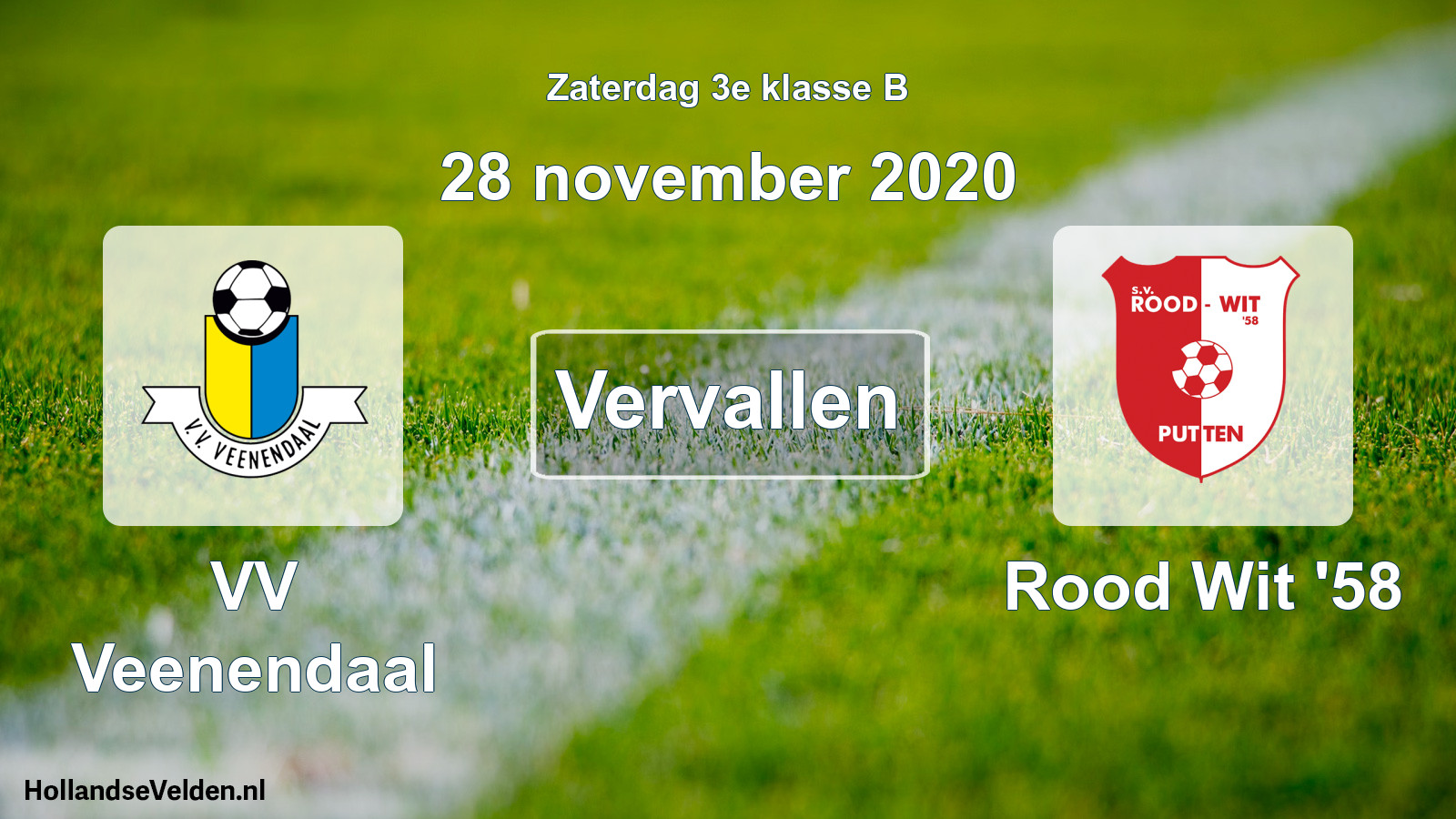 Scheduled Match: VV Veenendaal - Rood Wit '58 (28 November 2020)