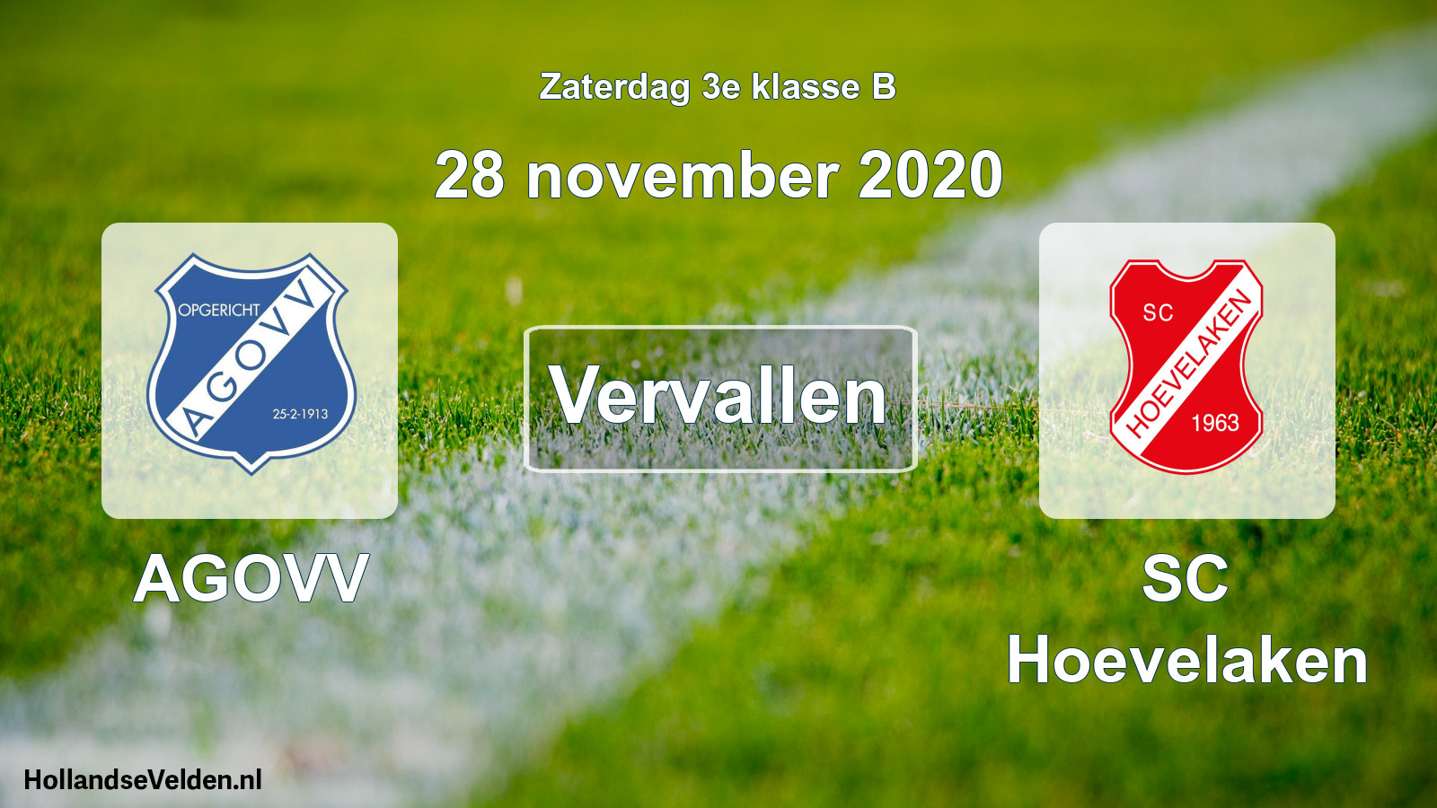 Scheduled Match: AGOVV - SC Hoevelaken (28 November 2020)