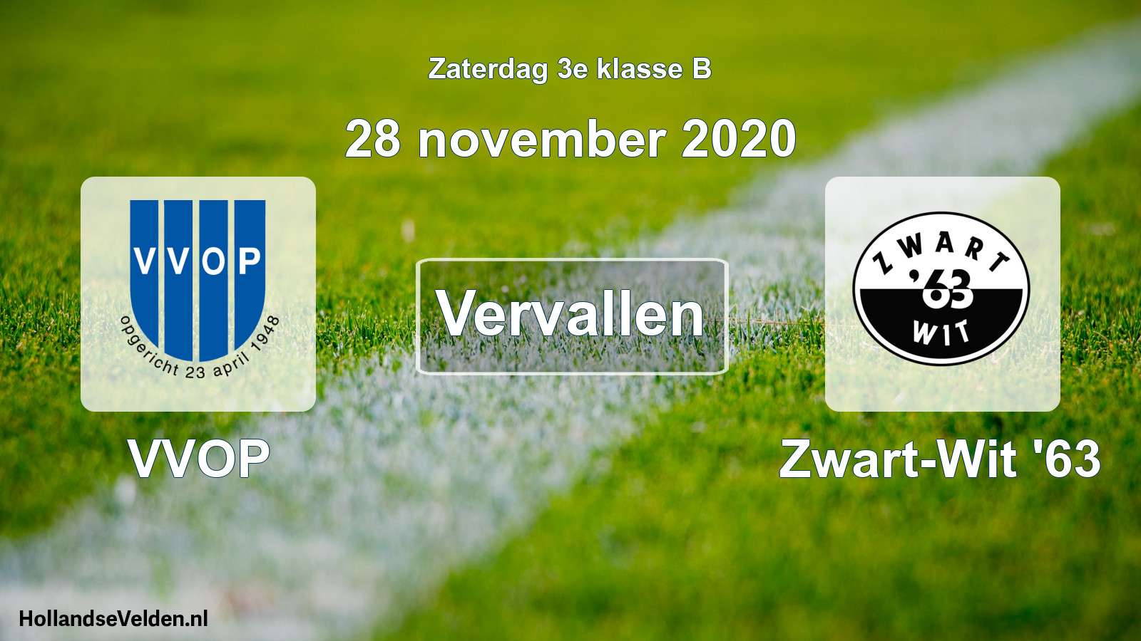 Scheduled Match: VVOP - Zwart-Wit '63 (28 November 2020)