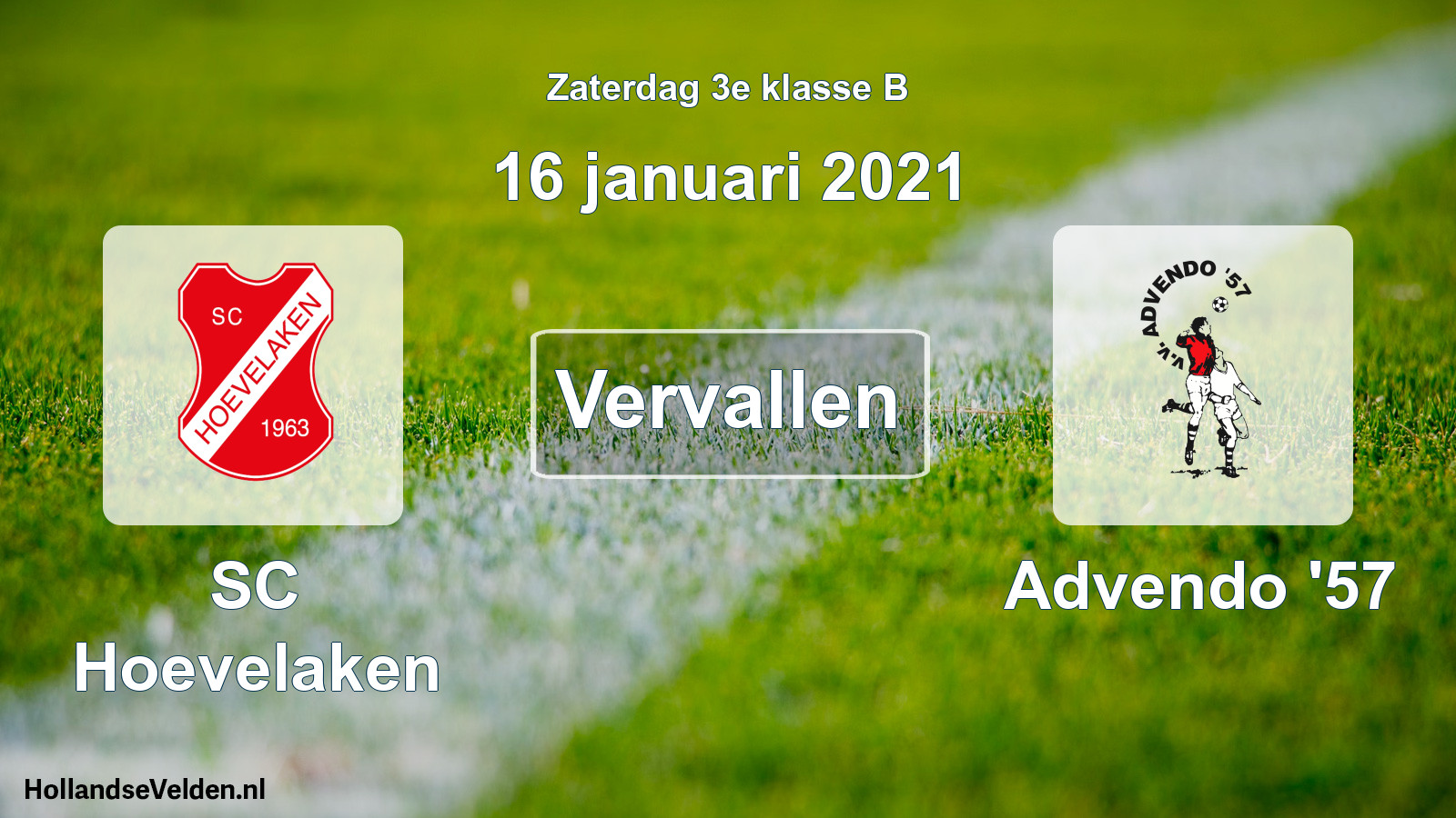 Scheduled Match: SC Hoevelaken - Advendo '57 (16 January 2021)