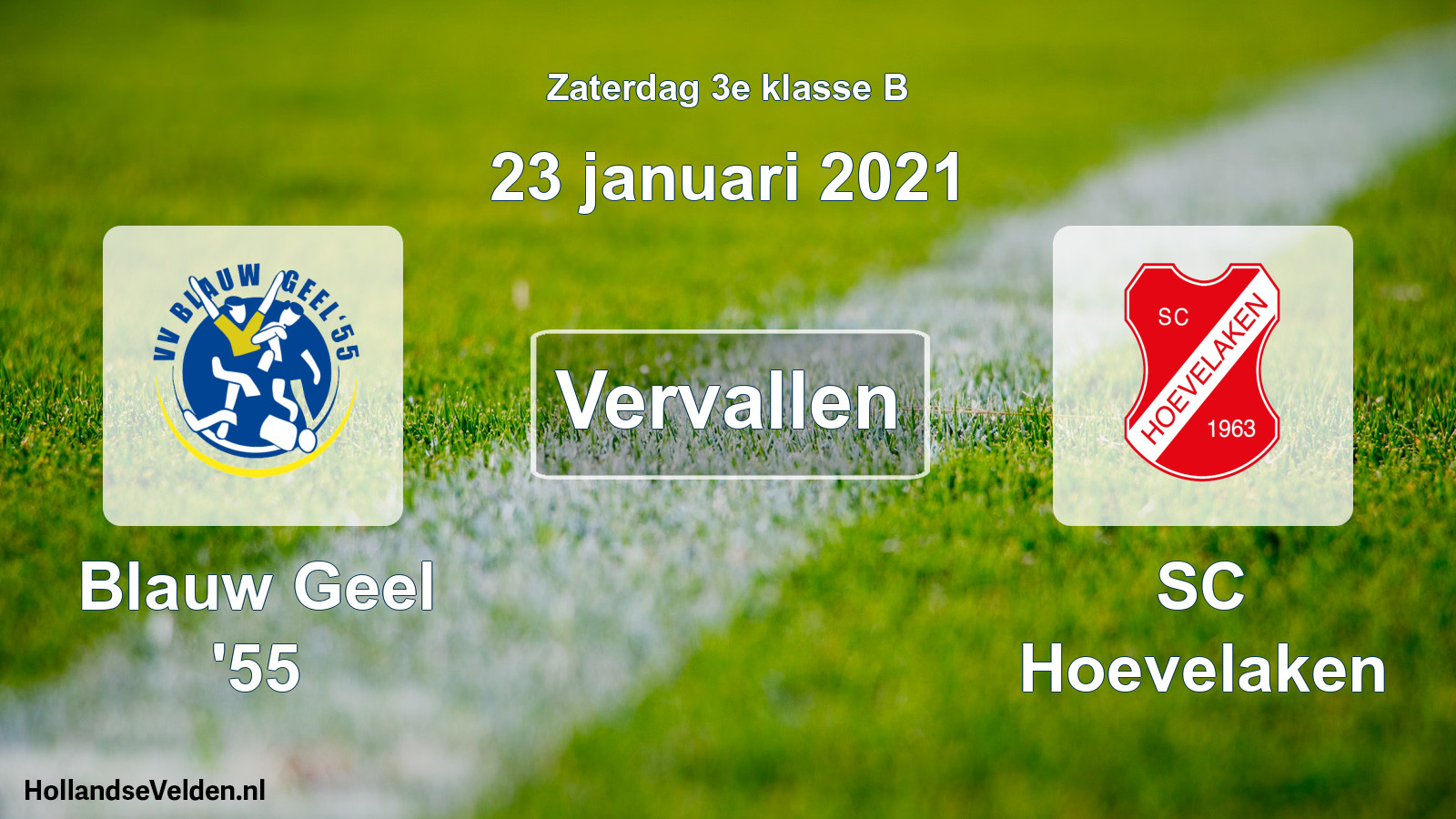 Scheduled Match: Blauw Geel '55 - SC Hoevelaken (23 January 2021)