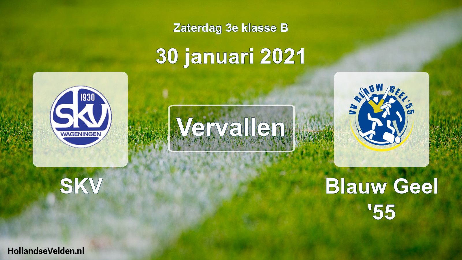 Scheduled Match: SKV - Blauw Geel '55 (30 January 2021)