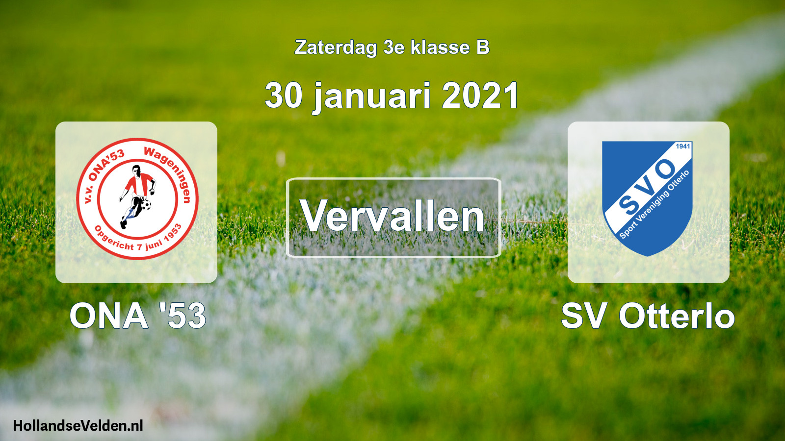 Scheduled Match: ONA '53 - SV Otterlo (30 January 2021)