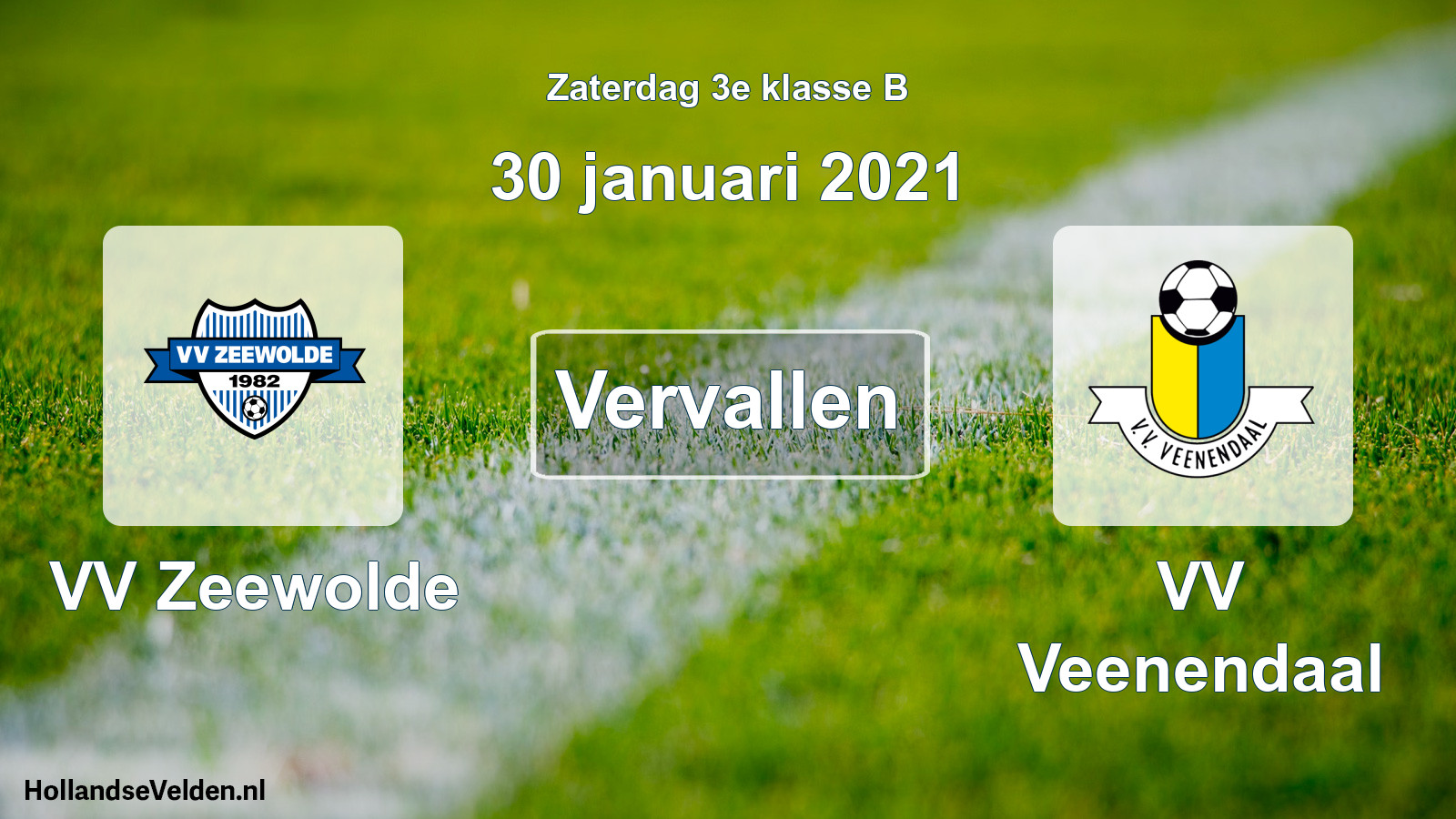 Scheduled Match: VV Zeewolde - VV Veenendaal (30 January 2021)