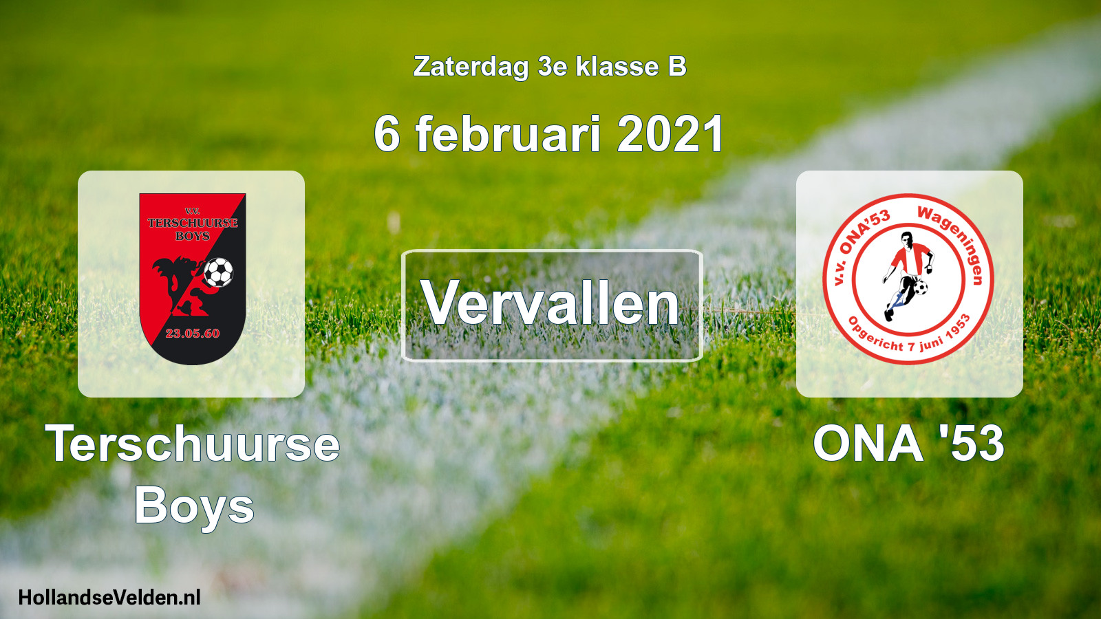 Scheduled Match: Terschuurse Boys - ONA '53 (6 February 2021)