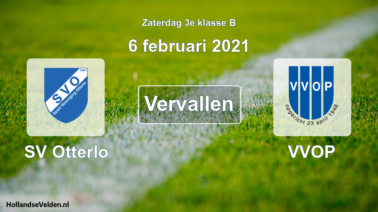 Scheduled Match: SV Otterlo - VVOP (6 February 2021)