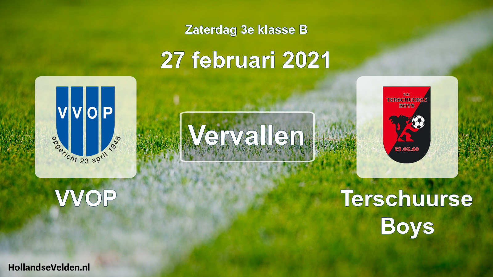 Scheduled Match: VVOP - Terschuurse Boys (27 February 2021)