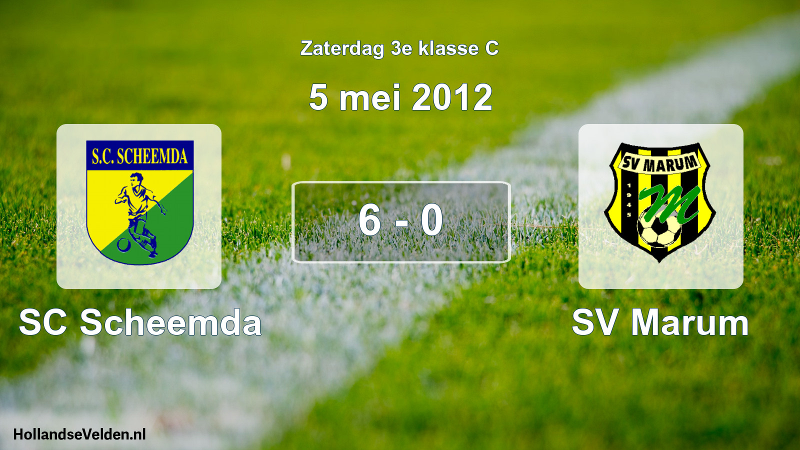 Total number of matches played: SC Scheemda - SV Marum 6 - 0 (5 May 2012)