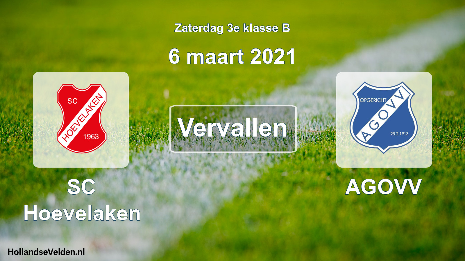 Scheduled Match: SC Hoevelaken - AGOVV (6 March 2021)