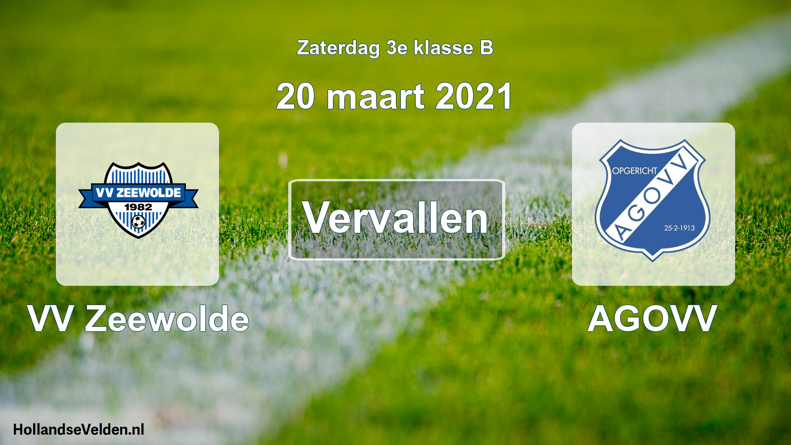Scheduled Match: VV Zeewolde - AGOVV (20 March 2021)