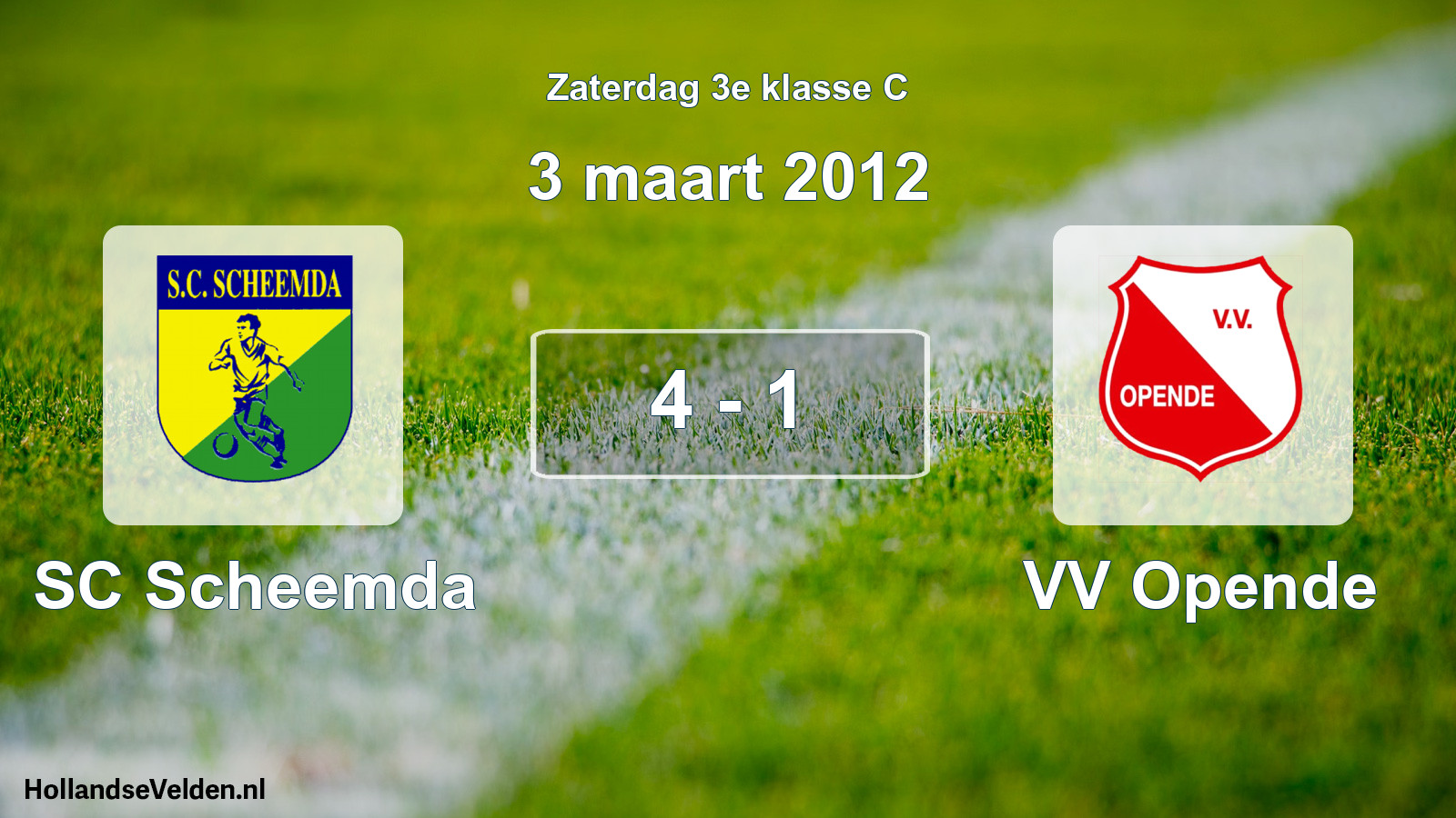 Total number of matches played: SC Scheemda - VV Opende 4 - 1 (3 March 2012)