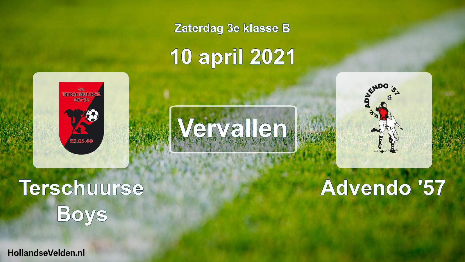 Scheduled Match: Terschuurse Boys - Advendo '57 (10 April 2021)
