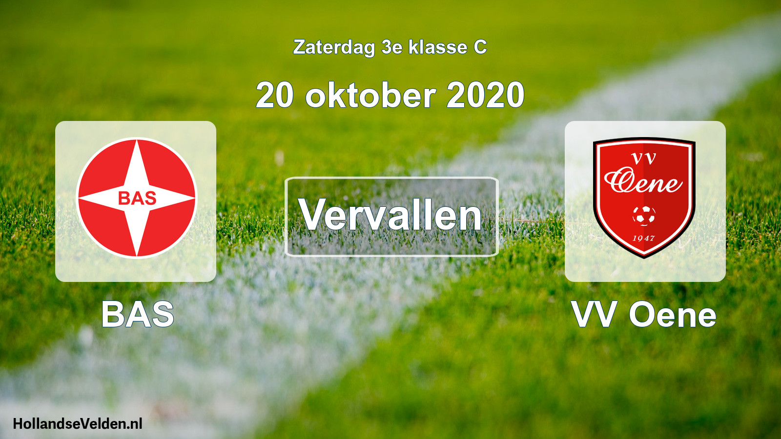 Scheduled Match: BAS - VV Oene (20 October 2020)