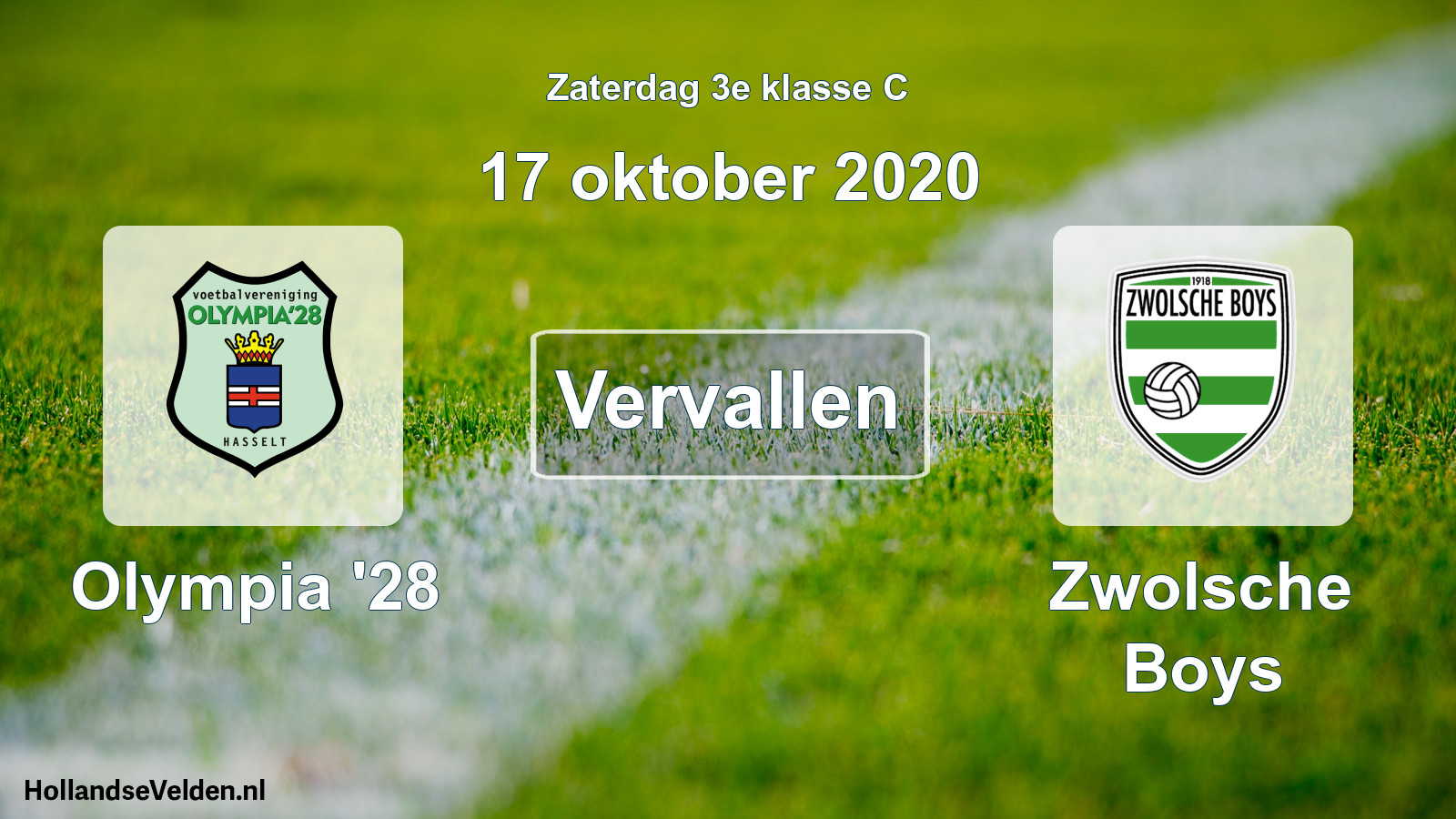 Scheduled Match: Olympia '28 - Zwolsche Boys (17 October 2020)