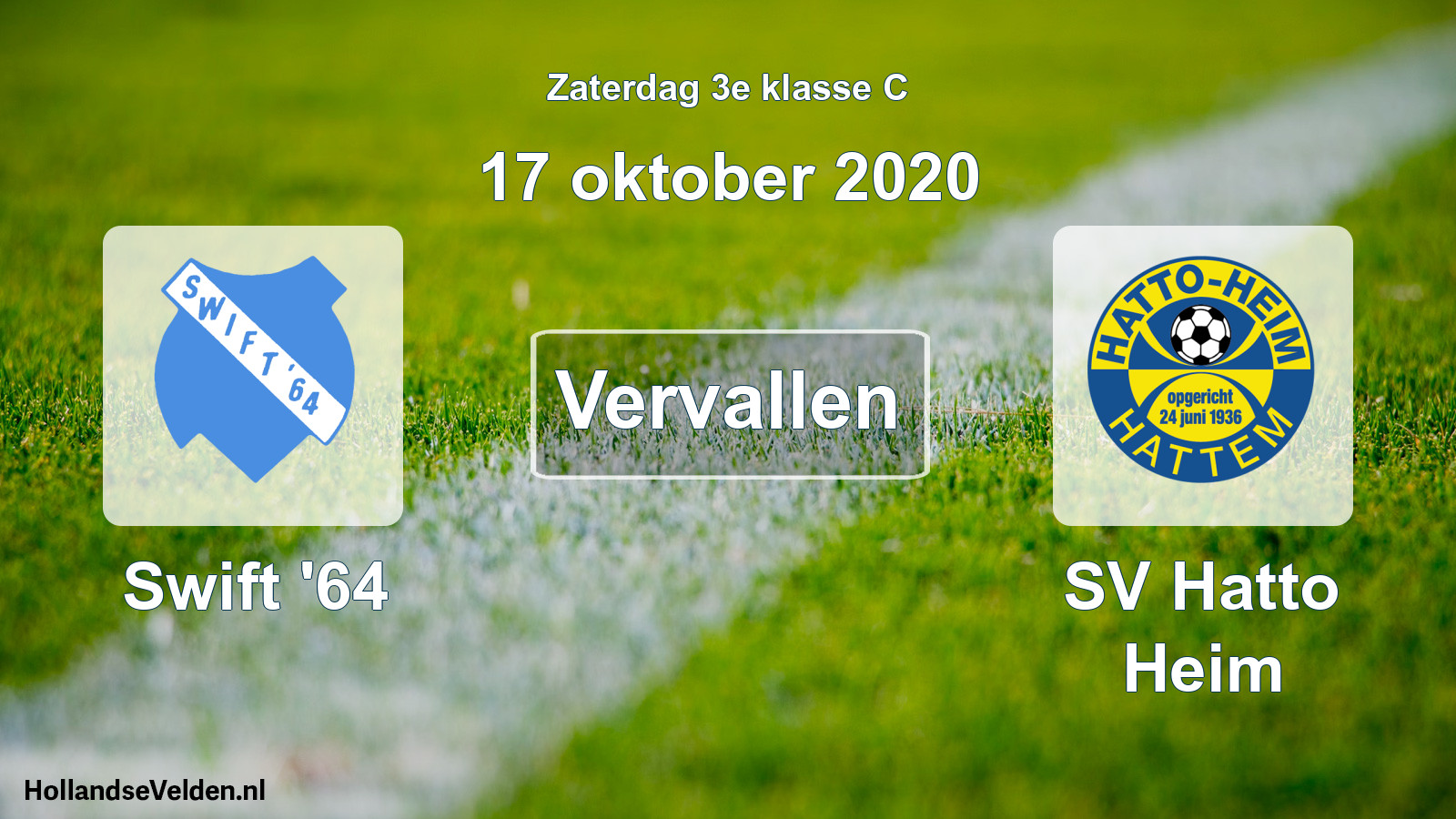 Scheduled Match: Swift '64 - SV Hatto Heim (17 October 2020)