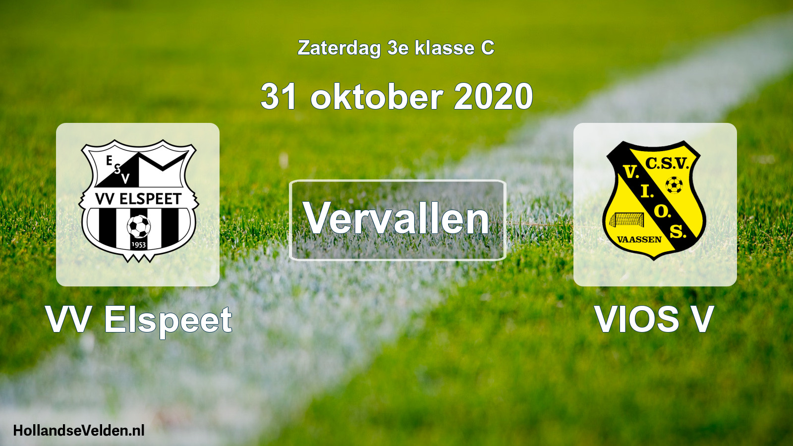 Scheduled Match: VV Elspeet - VIOS V (31 October 2020)