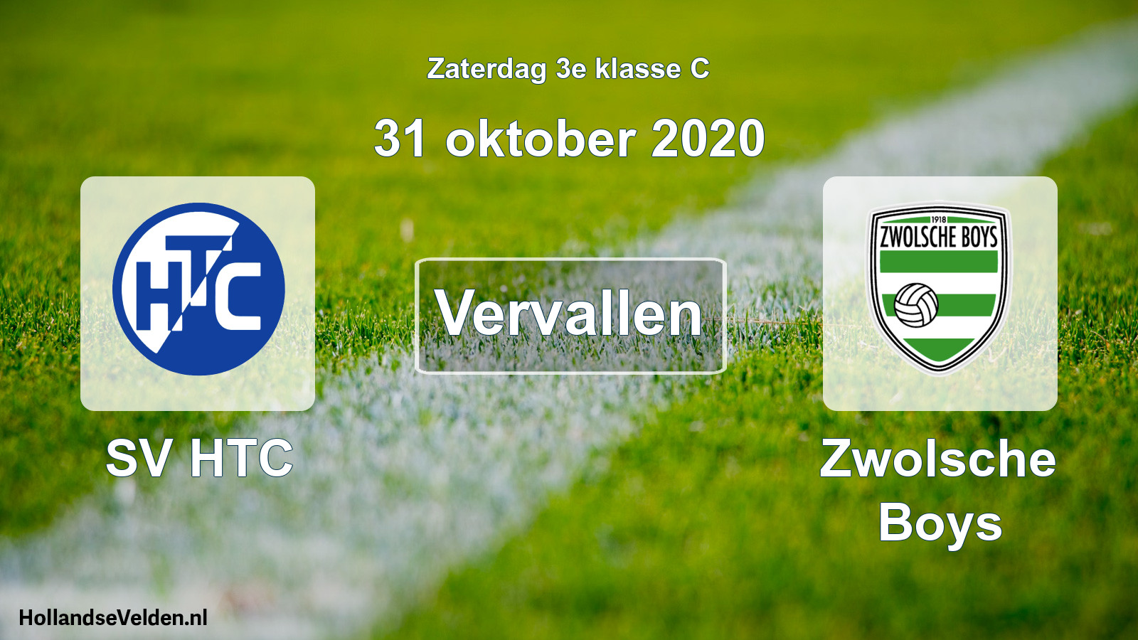 Scheduled Match: SV HTC - Zwolsche Boys (31 October 2020)