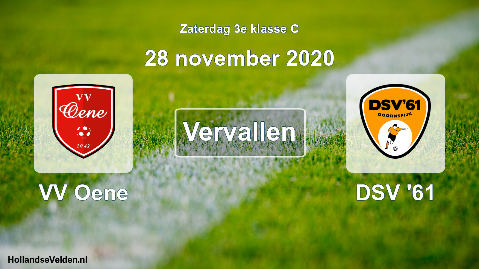 Scheduled Match: VV Oene - DSV '61 (28 November 2020)