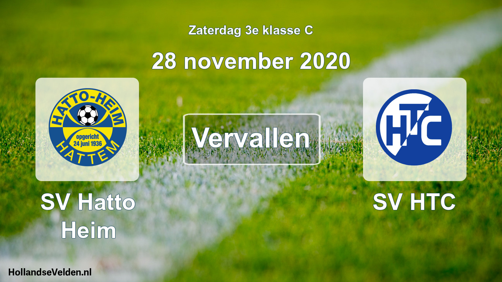 Scheduled Match: SV Hatto Heim - SV HTC (28 November 2020)