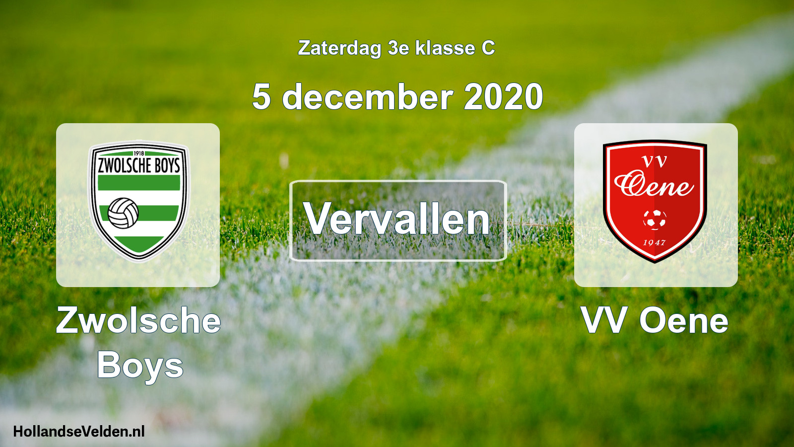 Scheduled Match: Zwolsche Boys - VV Oene (5 December 2020)