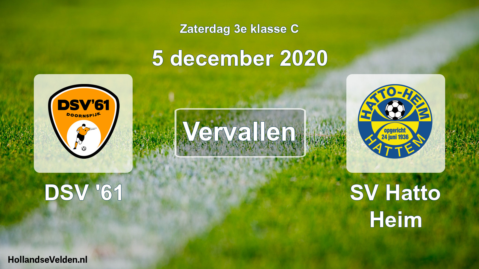 Scheduled Match: DSV '61 - SV Hatto Heim (5 December 2020)