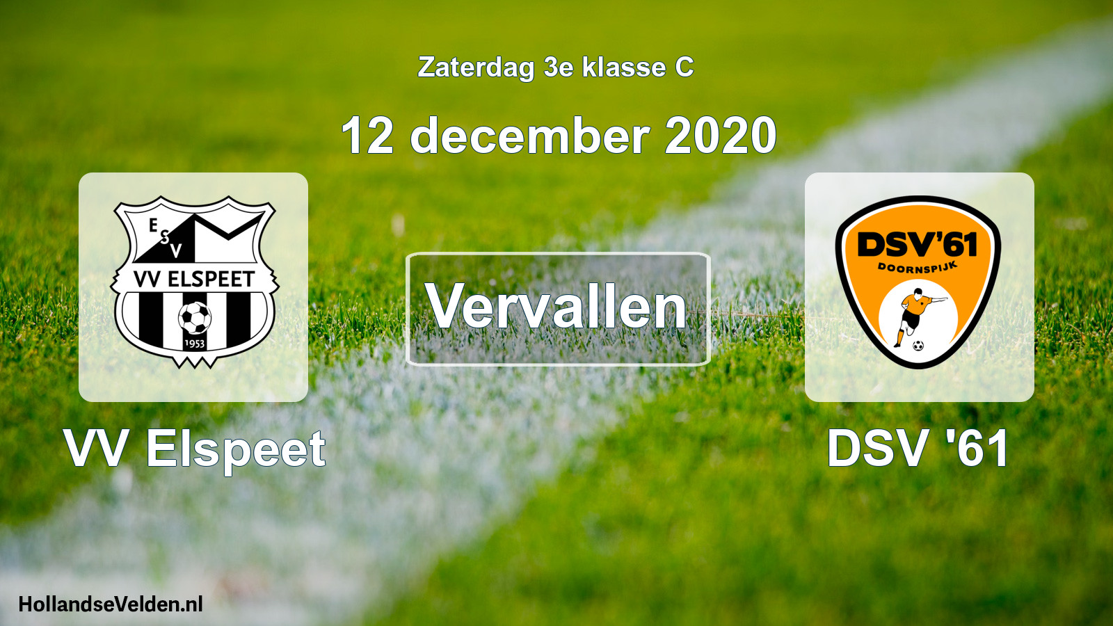 Scheduled Match: VV Elspeet - DSV '61 (12 December 2020)
