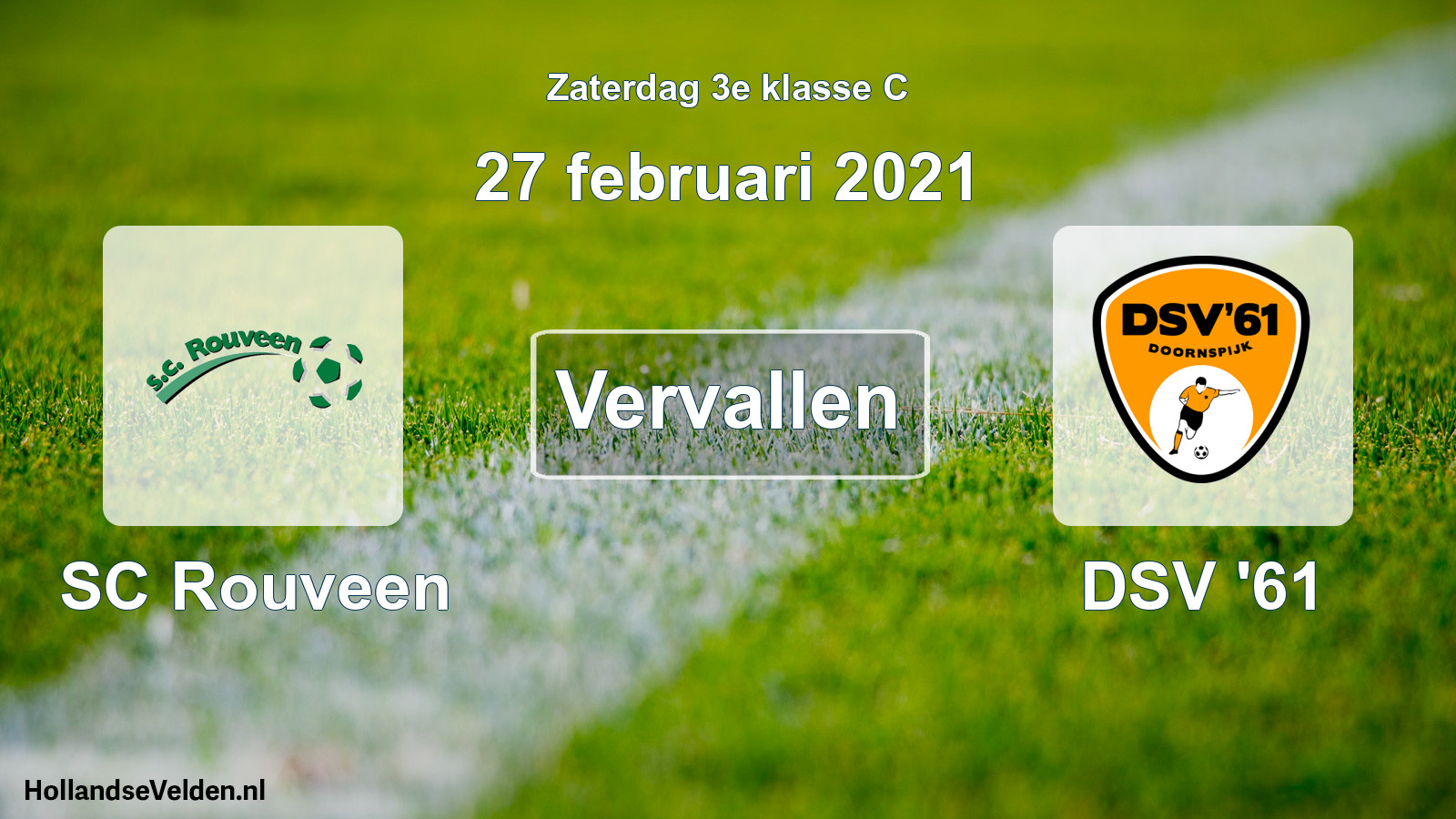 Scheduled Match: SC Rouveen - DSV '61 (27 February 2021)