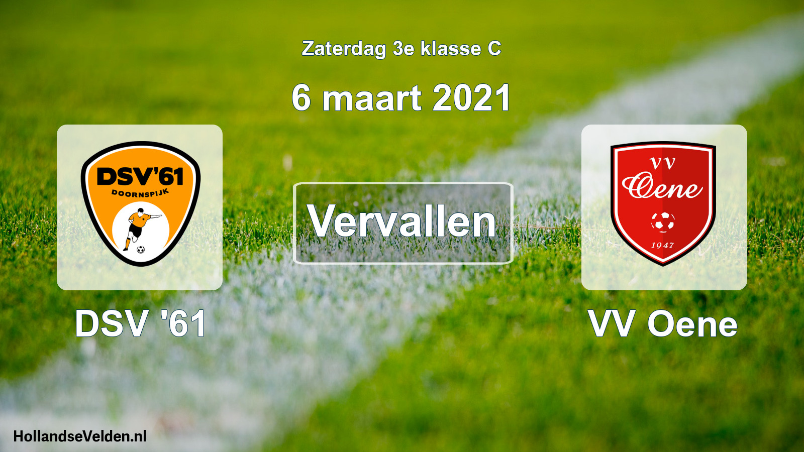 Scheduled Match: DSV '61 - VV Oene (6 March 2021)