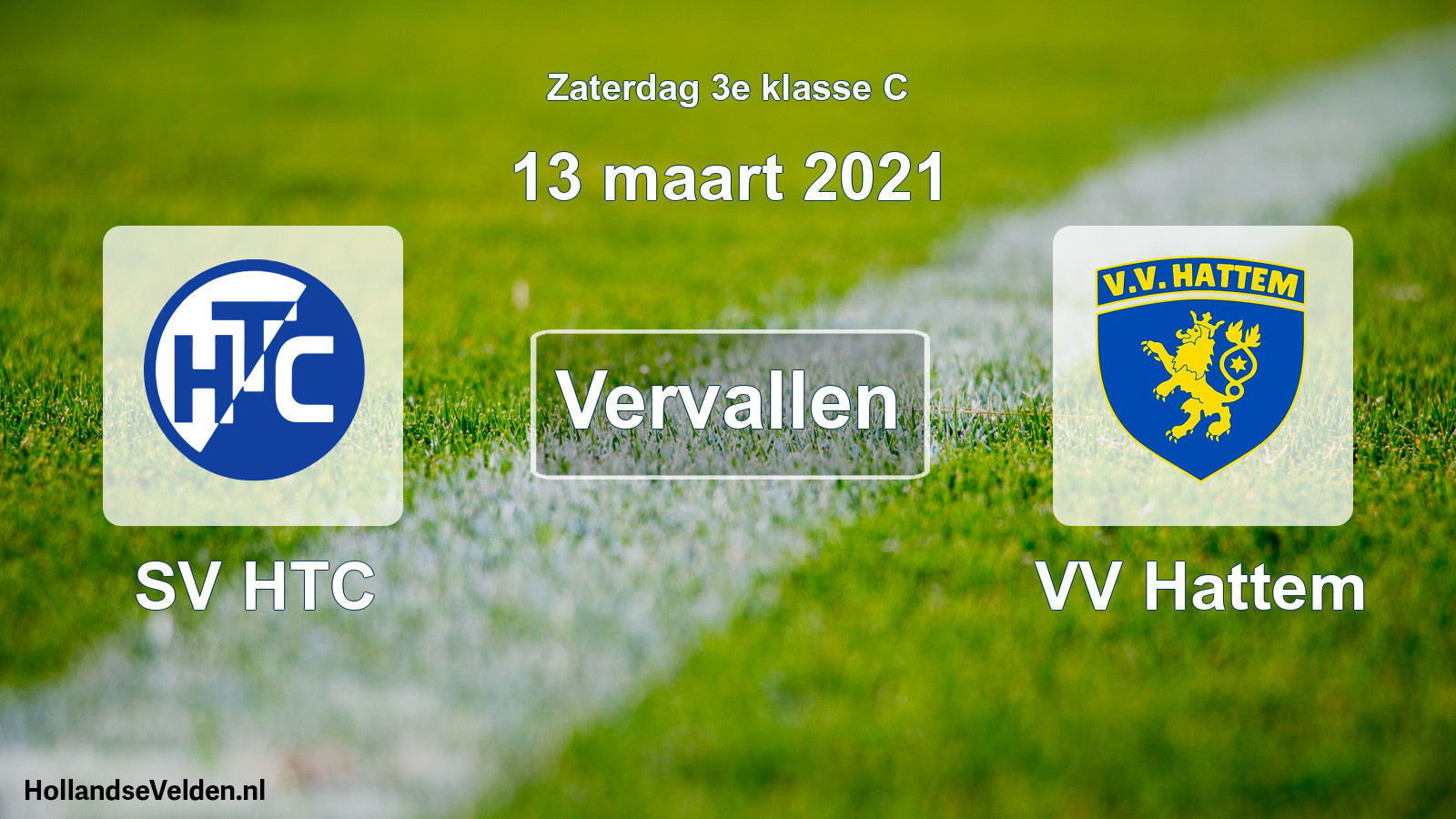 Scheduled Match: SV HTC - VV Hattem (13 March 2021)