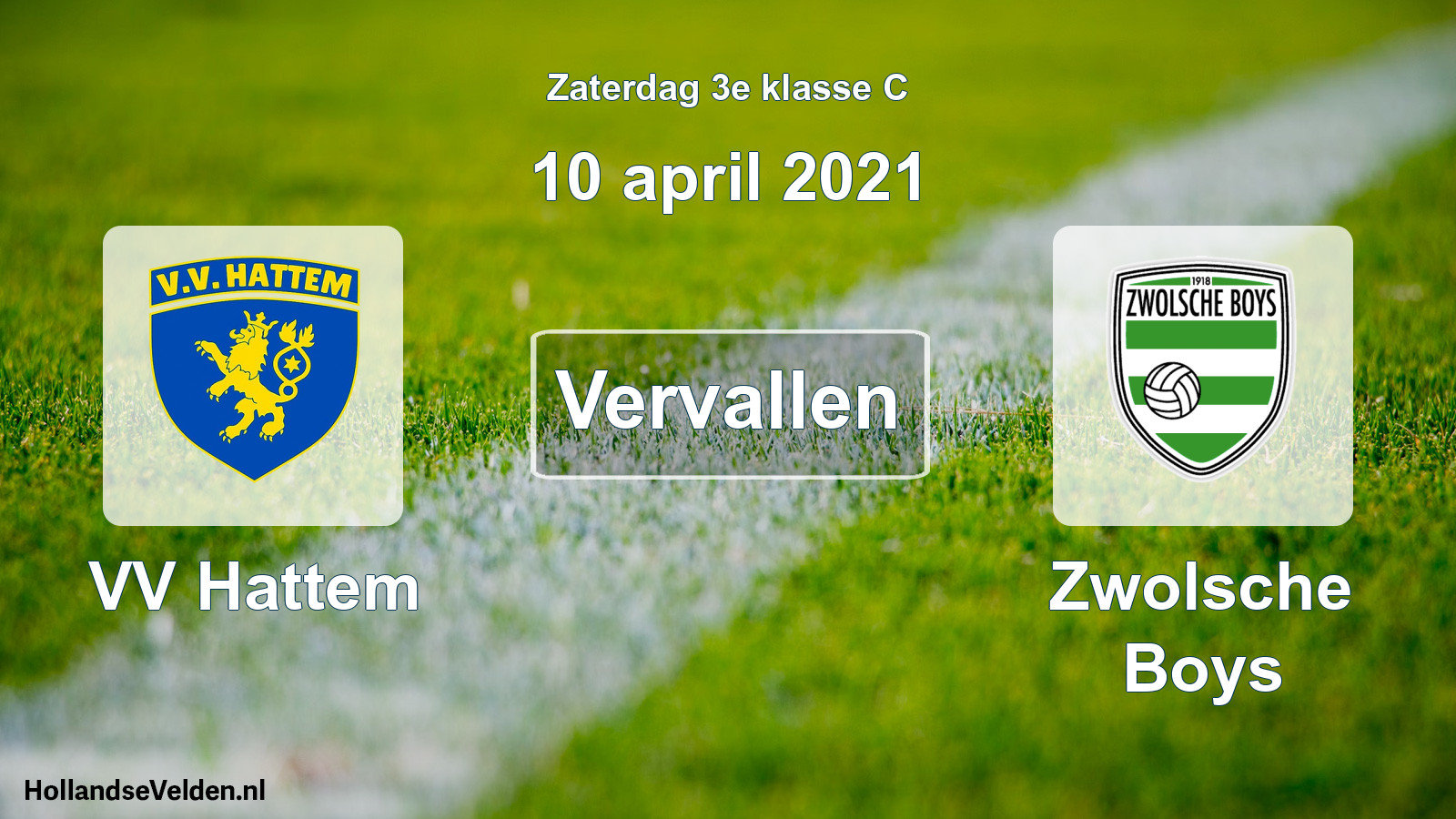 Scheduled Match: VV Hattem - Zwolsche Boys (10 April 2021)