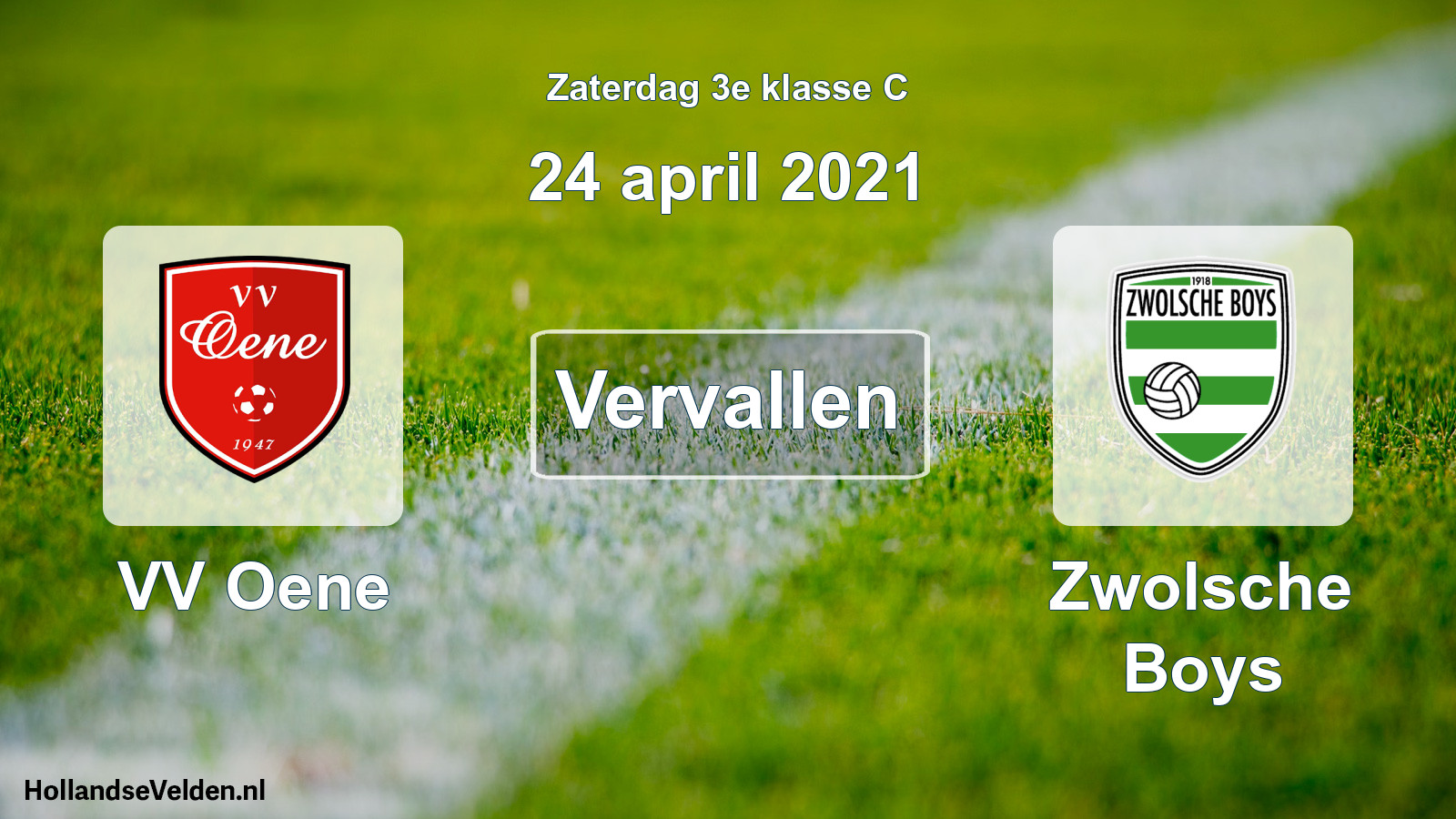 Scheduled Match: VV Oene - Zwolsche Boys (24 April 2021)