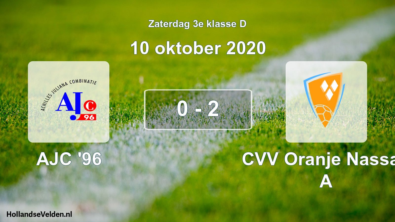 Total number of matches played: AJC '96 - CVV Oranje Nassau A 0 - 2 (10 October 2020)