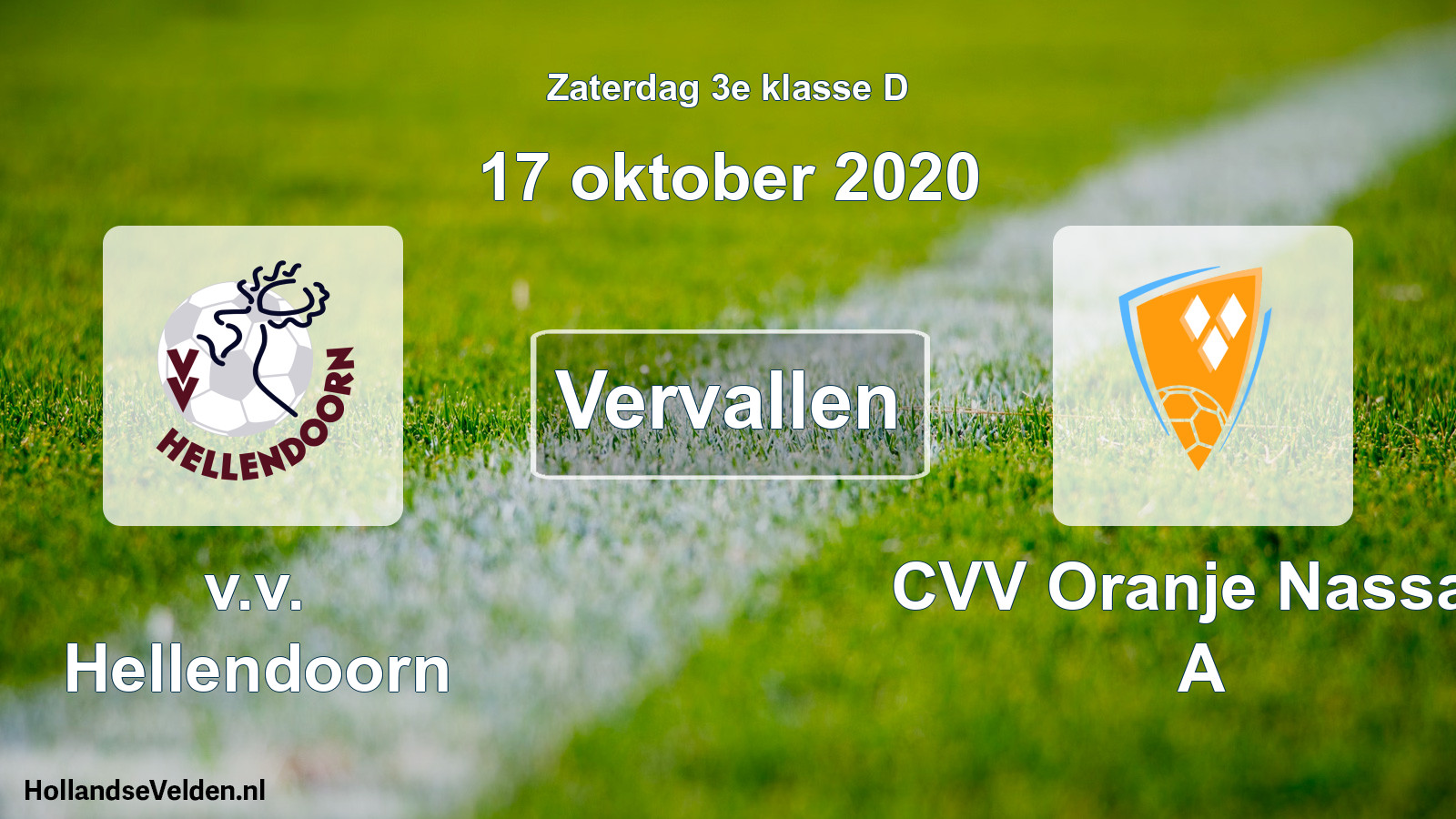 Scheduled Match: v.v. Hellendoorn - CVV Oranje Nassau A (17 October 2020)