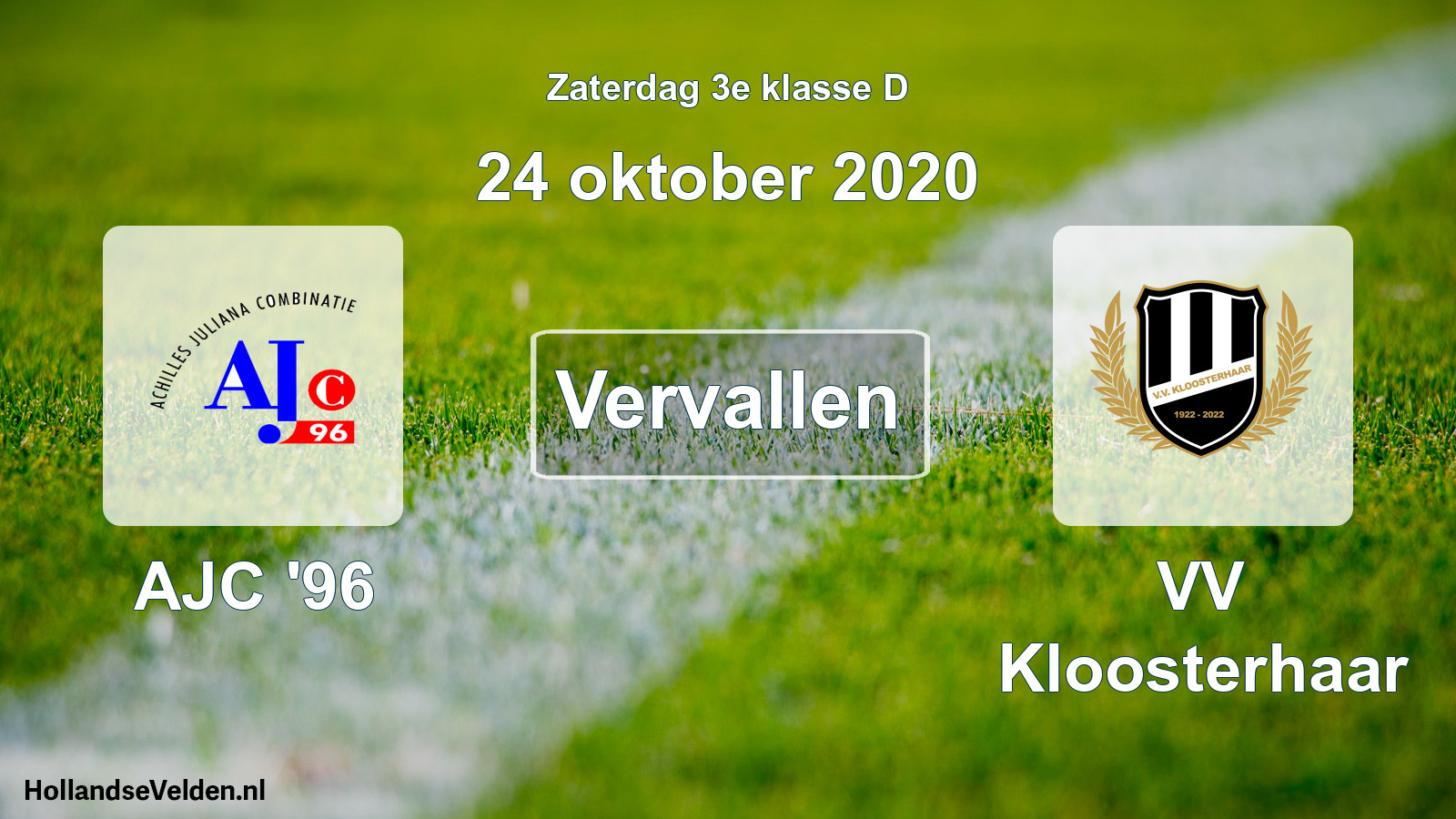 Scheduled Match: AJC '96 - VV Kloosterhaar (24 October 2020)