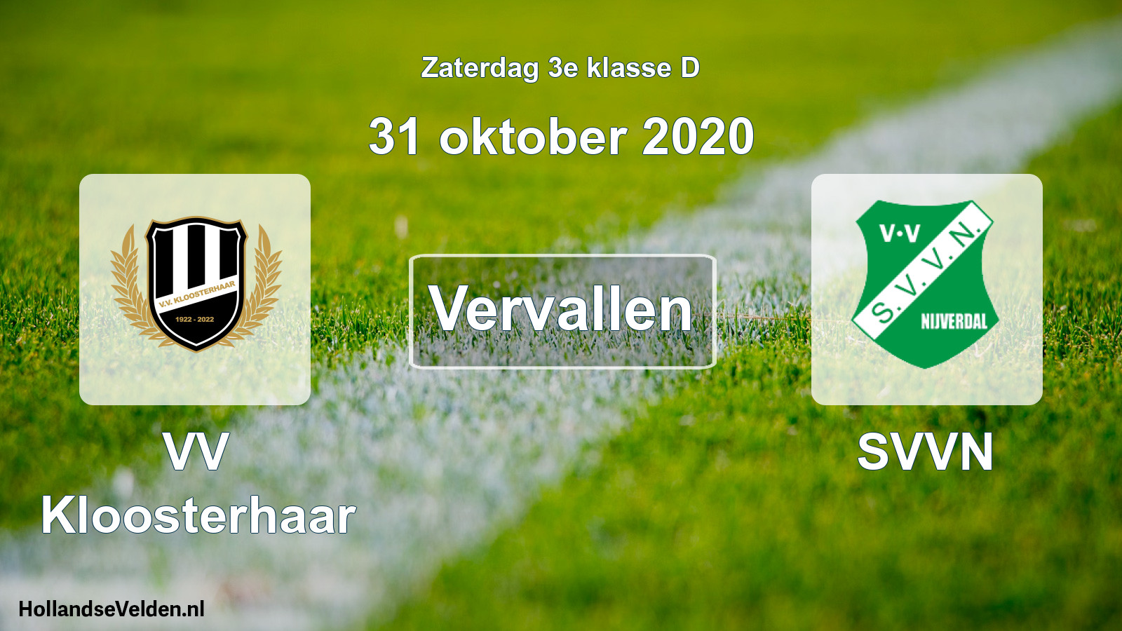 Scheduled Match: VV Kloosterhaar - SVVN (31 October 2020)