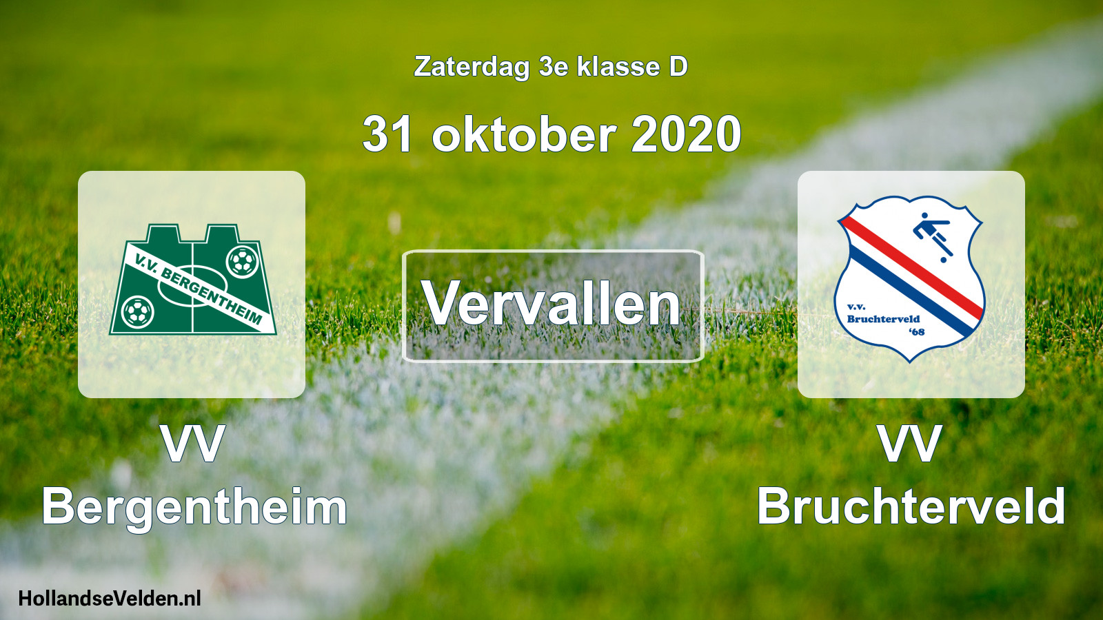 Scheduled Match: VV Bergentheim - VV Bruchterveld (31 October 2020)