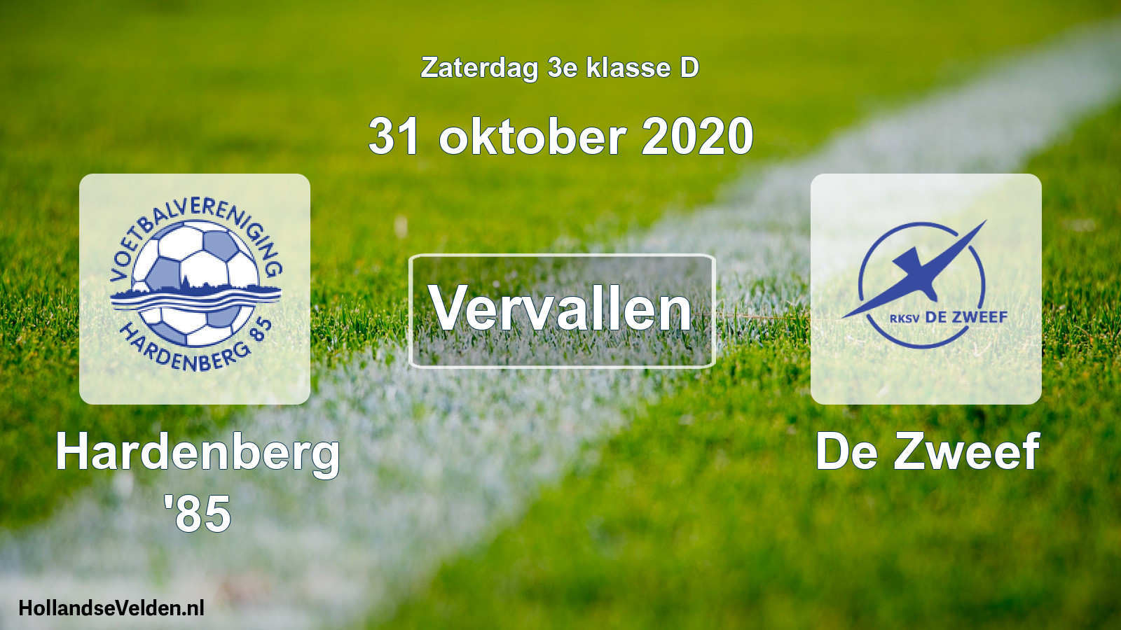 Scheduled Match: Hardenberg '85 - De Zweef (31 October 2020)